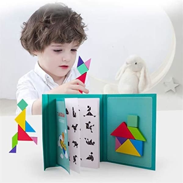 Pedagogisk leksak - TANGRAM - RNWHI 96 magnetiska pussel - Svart - Blandat - 96 bitar