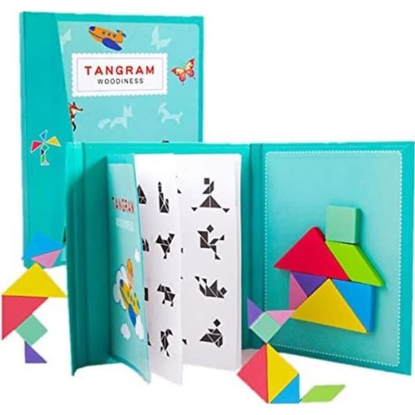 Pedagogisk leksak - TANGRAM - RNWHI 96 magnetiska pussel - Svart - Blandat - 96 bitar