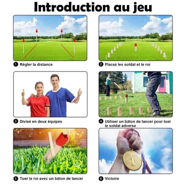 LZQ Outdoor Wooden Kubb Game Kit Viking Game Toss Game för barn och vuxna med bärväska