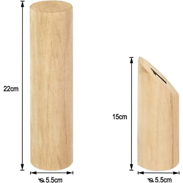 YUENFONG Kubb kastspel i trä med nummer, fritidsleksak utomhus, kastspel med tall, naturlig färg