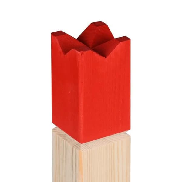 YUENFONG Viking Toss Game Classic Pine Wood Kubb Game med Red King Stor trädgårdsleksak med väska Trädgårdsleksak