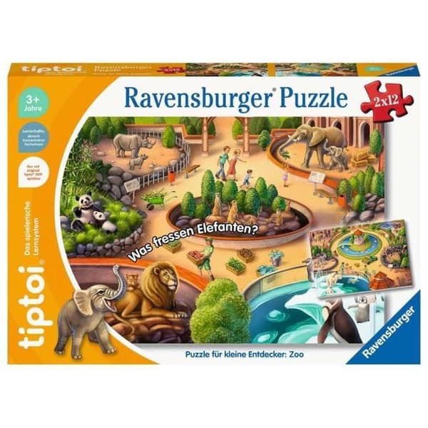 Brädspel - TIPTOI - 00138 - Zoo Pussel - 24 bitar - Flerfärgad - 3 år och uppåt