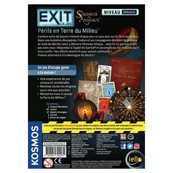 Lord of the Rings Exit pusselspel - IELLO - För barn från 10 år och uppåt - Vit