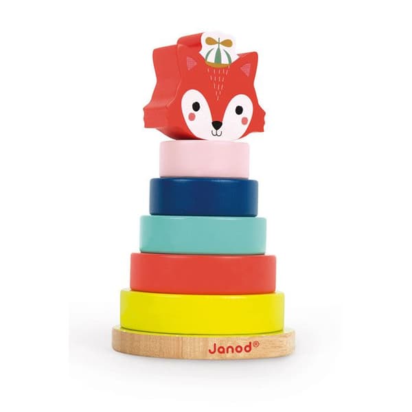 JANOD - Stapelbar Fox Baby Forest (trä) - Från 1 år