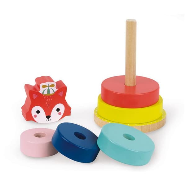 JANOD - Stapelbar Fox Baby Forest (trä) - Från 1 år