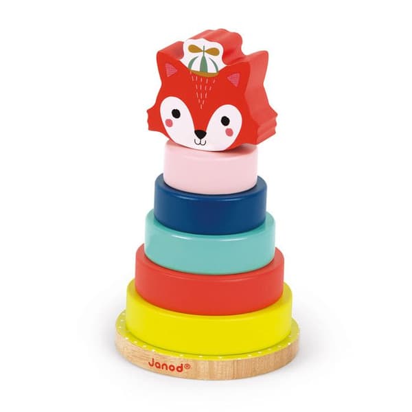 JANOD - Stapelbar Fox Baby Forest (trä) - Från 1 år