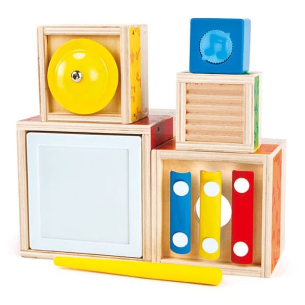 Häckande speldosor - Hape - 5 träinstrument - För barn från 18 månader