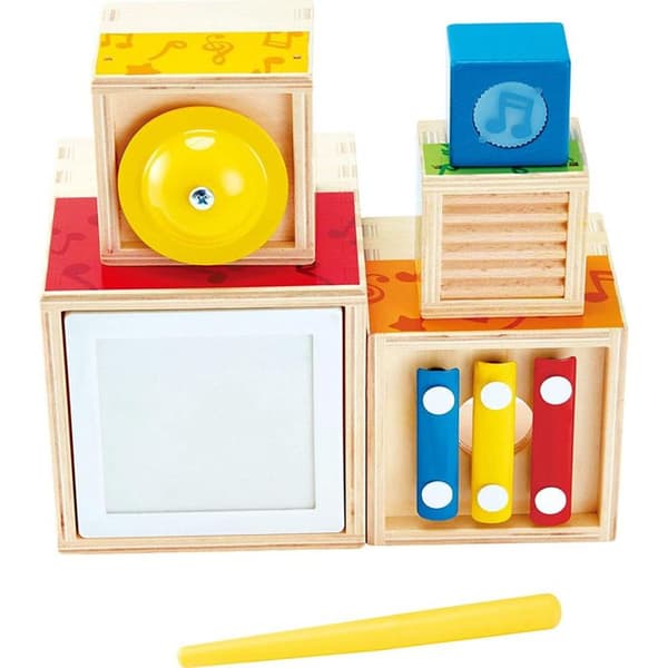 Häckande speldosor - Hape - 5 träinstrument - För barn från 18 månader