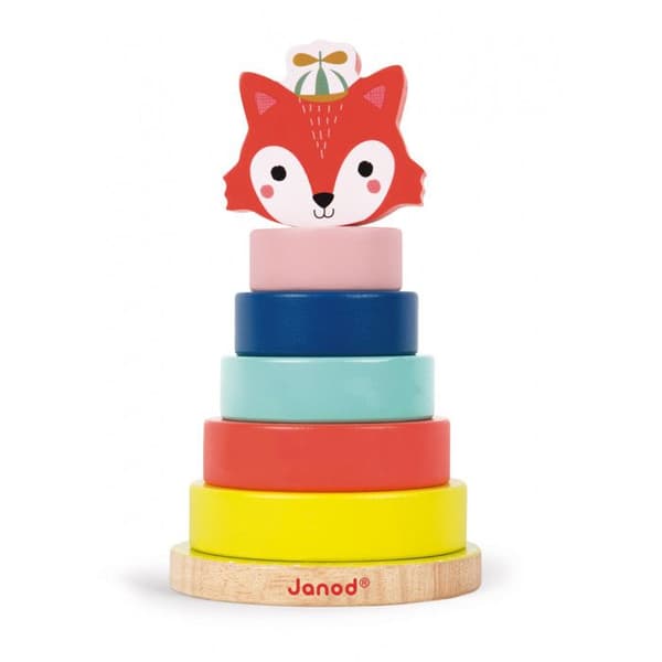 JANOD - Stapelbar Fox Baby Forest (trä) - Från 1 år