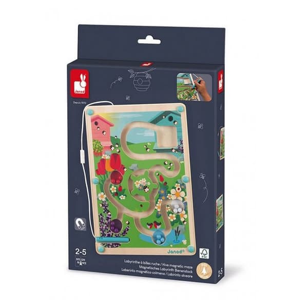 Bikupa Ball Maze - JANOD - Träleksak - 2 år - Grön - Magnetisk