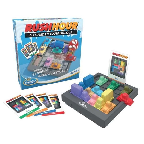 Rush Hour - Ravensburger - Think Fun-pussel - 40 utmaningar 4 nivåer - Att spela ensam eller med andra från 8 år