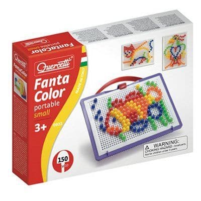 Spikspel - QUERCETTI - FantaColor bärbar - 150 pinnar - 1 bricka - 1 mönsterhäfte
