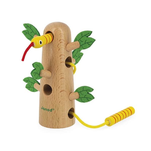 Utvecklingsleksak i trä - JANOD - Tropik Tropical Tree to Lace - FSC - 18 månader