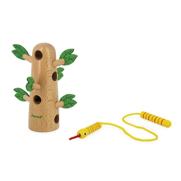 Utvecklingsleksak i trä - JANOD - Tropik Tropical Tree to Lace - FSC - 18 månader