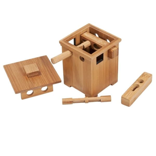 Casse-tête - FRIDOLIN - 17197 - Magisk låda i bambu - 8x8x10,5 cm - Från 7 år - 1 spelare eller fler