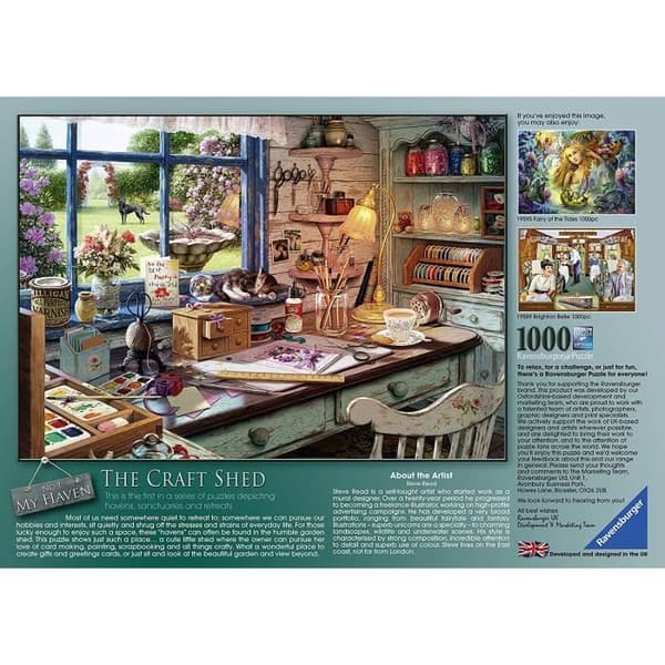 Ravensburger 19590 - KVM SWITCH - My Haven #1 "The Craft Shed" 1 000 pusselbitar