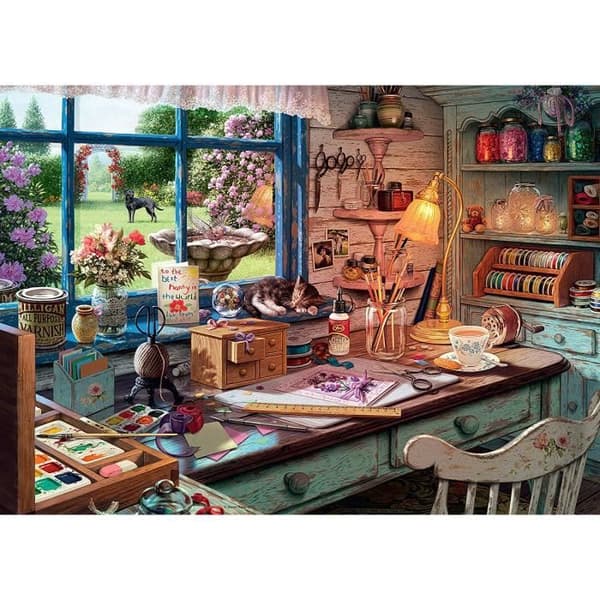 Ravensburger 19590 - KVM SWITCH - My Haven #1 "The Craft Shed" 1 000 pusselbitar