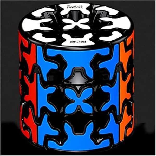 CUBE DE RUBIK - QIYI - GEAR BARREL 3X3 - Flerfärgad - Svarta Kanter - För Barn Från 8 År
