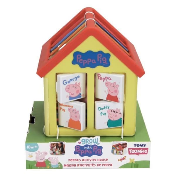 Peppa aktivitetshem - TOOMIES - formsorterare - 4 former - roterande fönster