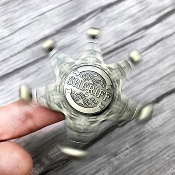 TD® Hand Spinner Metal Star Sheriff Gold - Spinning Game