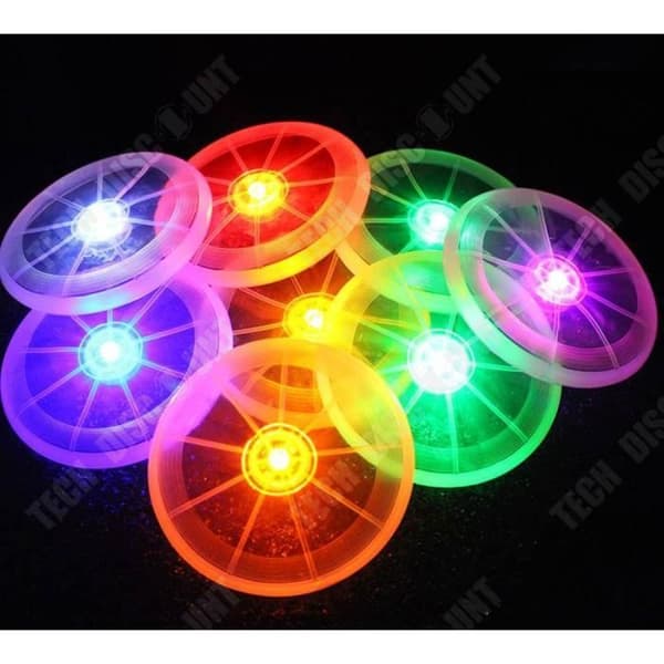 TD® Frisbee LED Flying Disc - Ljusa flerfärgade skivleksaker Födelsedagspresent - Tillbehör för lek till husdjur