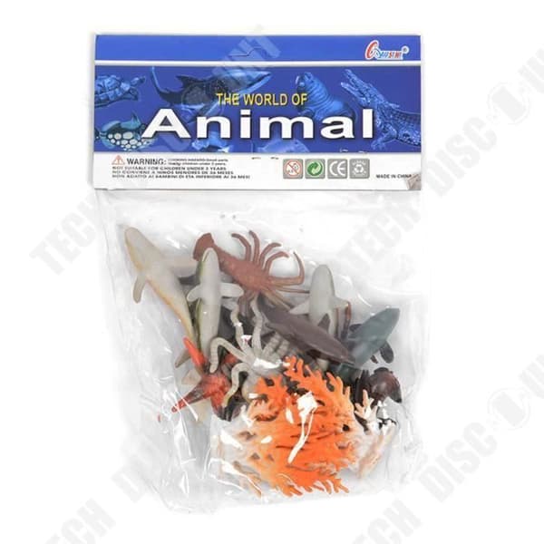 TD® Set med 14 delar Plast Marine Animals- Model Leksaker Series för barn