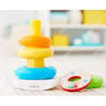 Miniatyrbild 3 av 4: TD® babypyramid staplingsringar trä 9 månader plast rulla regnbåge mångfärgad leksak pedagogiskt spel barn pussel cirkel