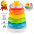 Miniatyrbild 1 av 4: TD® babypyramid staplingsringar trä 9 månader plast rulla regnbåge mångfärgad leksak pedagogiskt spel barn pussel cirkel