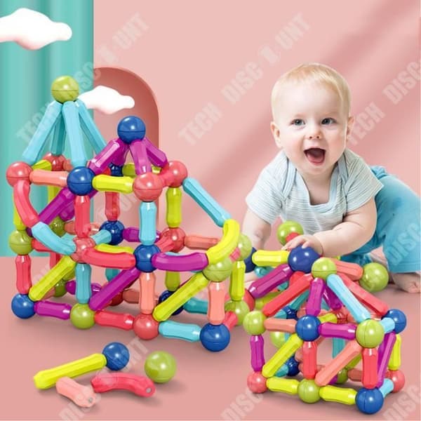 TD® Early Education Variety Magnetic Stick Building Blocks Intelligence Development 64st färglåda