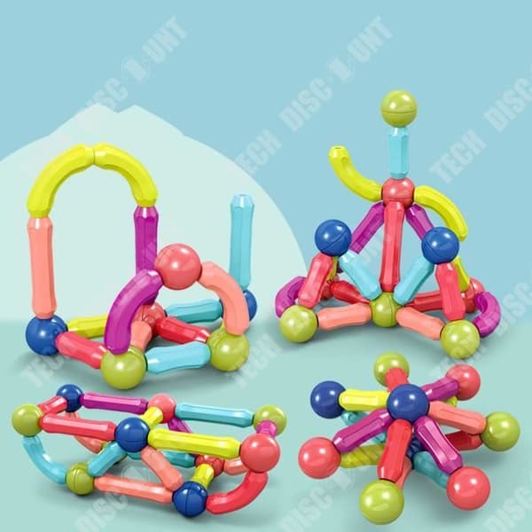 TD® Early Education Variety Magnetic Stick Building Blocks Intelligence Development 64st färglåda