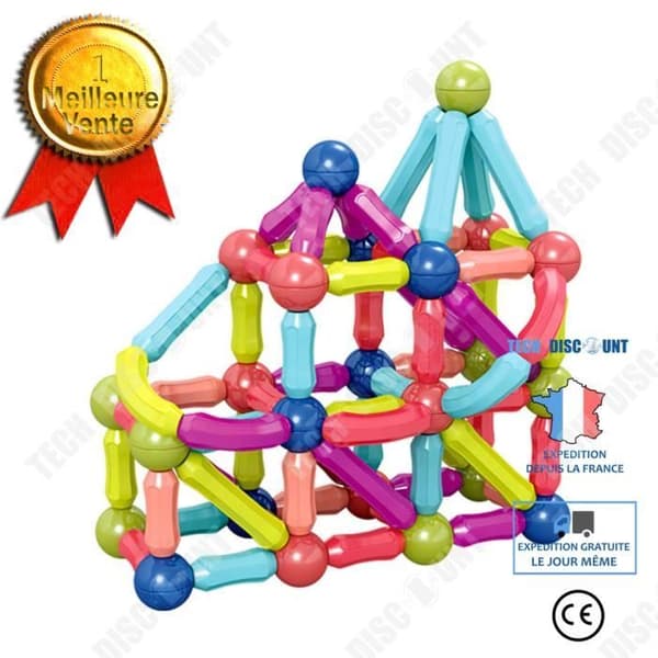 TD® Early Education Variety Magnetic Stick Building Blocks Intelligence Development 64st färglåda