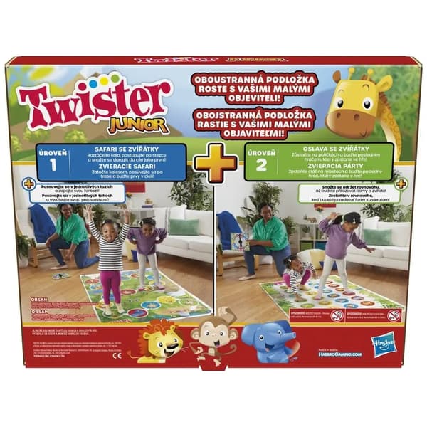 HASBRO Twister Junior Djurbrädespel 2 spel i 1 POLSK VERSION