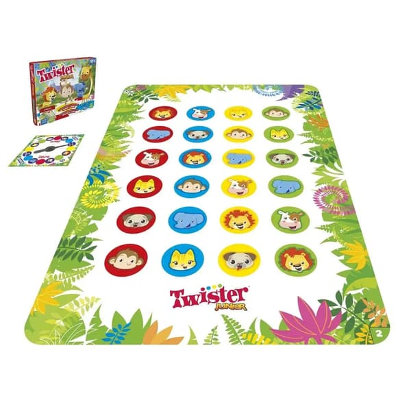 HASBRO Twister Junior Djurbrädespel 2 spel i 1 POLSK VERSION