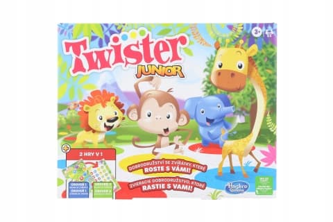 HASBRO Twister Junior Djurbrädespel 2 spel i 1 POLSK VERSION