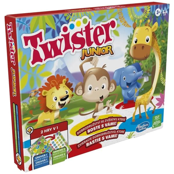 HASBRO Twister Junior Djurbrädespel 2 spel i 1 POLSK VERSION
