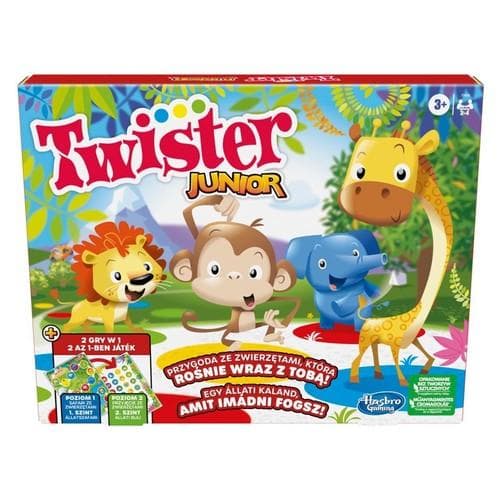 HASBRO Twister Junior Djurbrädespel 2 spel i 1 POLSK VERSION