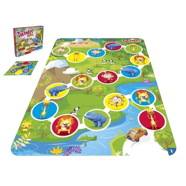 HASBRO Twister Junior Djurbrädespel 2 spel i 1 POLSK VERSION