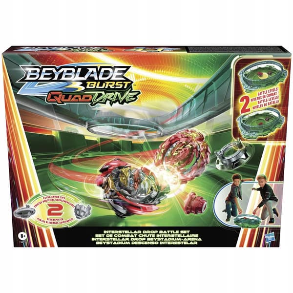 Hasbro Beyblade Burst QuadDrive Interstellar Drop Arena kävele + 2 Dyskiä