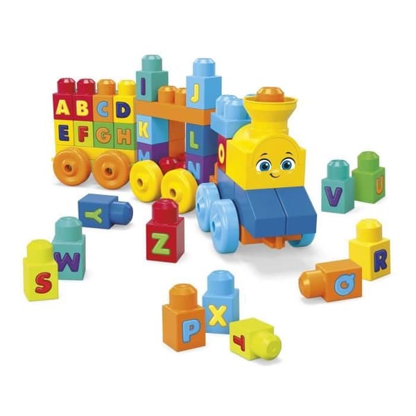 Mega Bloks - Alfabetståget - Byggleksak - 12 månader och uppåt FWK22