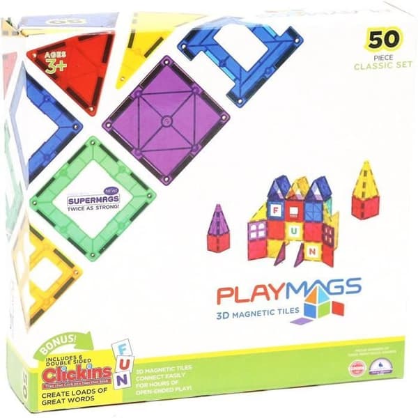 Playmags Classic 3D magnetiska kakelset - 50 delar