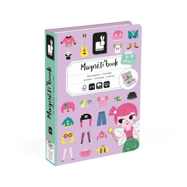 Magnetiskt pedagogiskt kartongspel - JANOD - Magnéti'book tjejförklädnader - Lila - 1 spelare eller fler - Barn