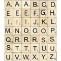 Miniatyrbild 2 av 2: Scrabble bokstäver i trä - ARTEMIO - 42 tryckta versaler - 2 x 2 cm