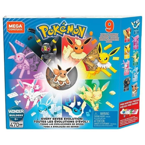 Byggspel - MATTEL - Eevee Evolution Collection Block - 470 stycken - Blå - Barn