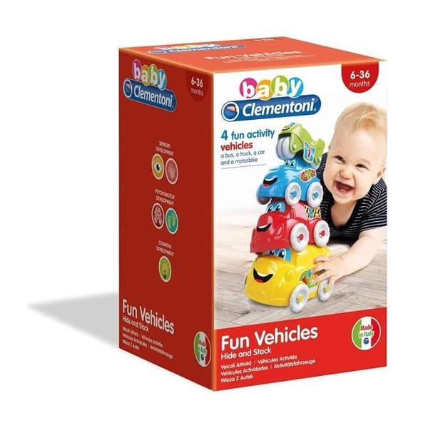 CLEMENTONI - Aktivitetsfordon - Set med 4 babyfordon