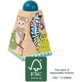 Miniatyrbild 1 av 4: Träleksak - Liten fotdesign - Djungelstaplingspyramid - 4 djurmotiv - 5 roterande element