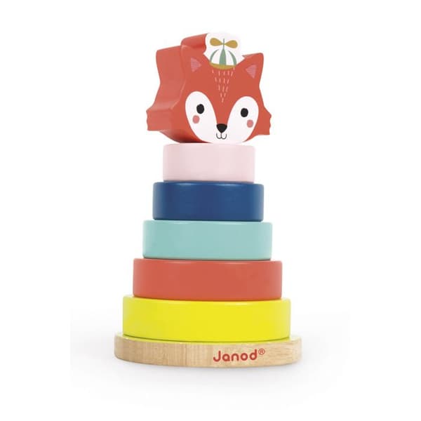 JANOD - Stapelbar Fox Baby Forest (trä) - Från 1 år