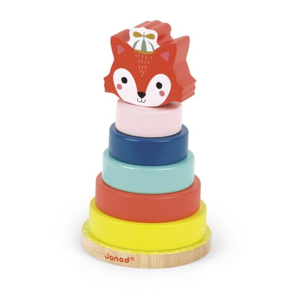 JANOD - Stapelbar Fox Baby Forest (trä) - Från 1 år