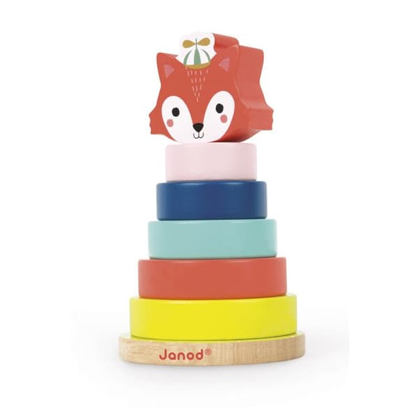 JANOD - Stapelbar Fox Baby Forest (trä) - Från 1 år