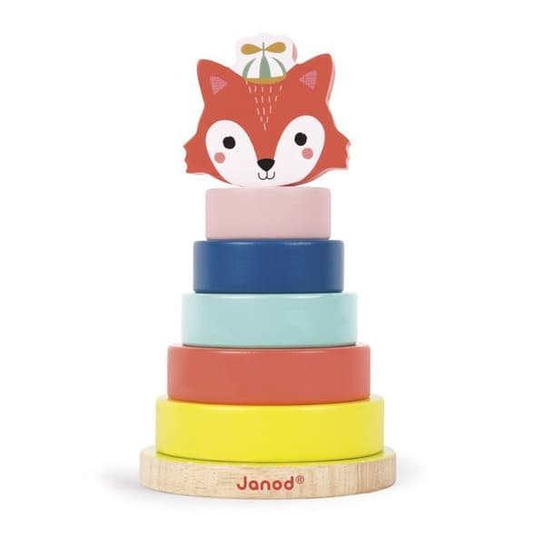 JANOD - Stapelbar Fox Baby Forest (trä) - Från 1 år