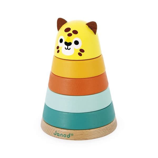 JANOD - Stapelbar trä Jaguar - Early Learning Toy - FSC TM Produkt - 12 månader+